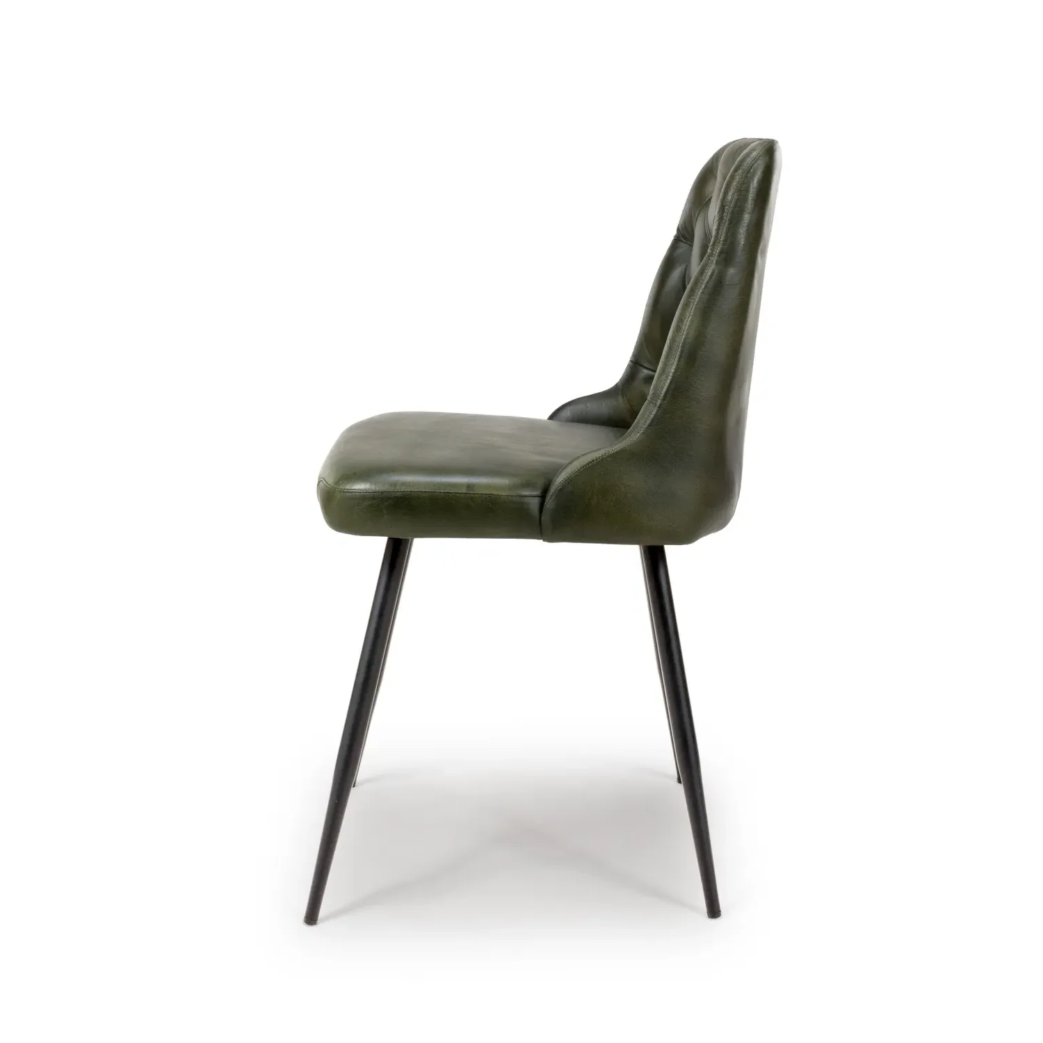 Set of 2 Dining Chairs with Quilted Back - Green
