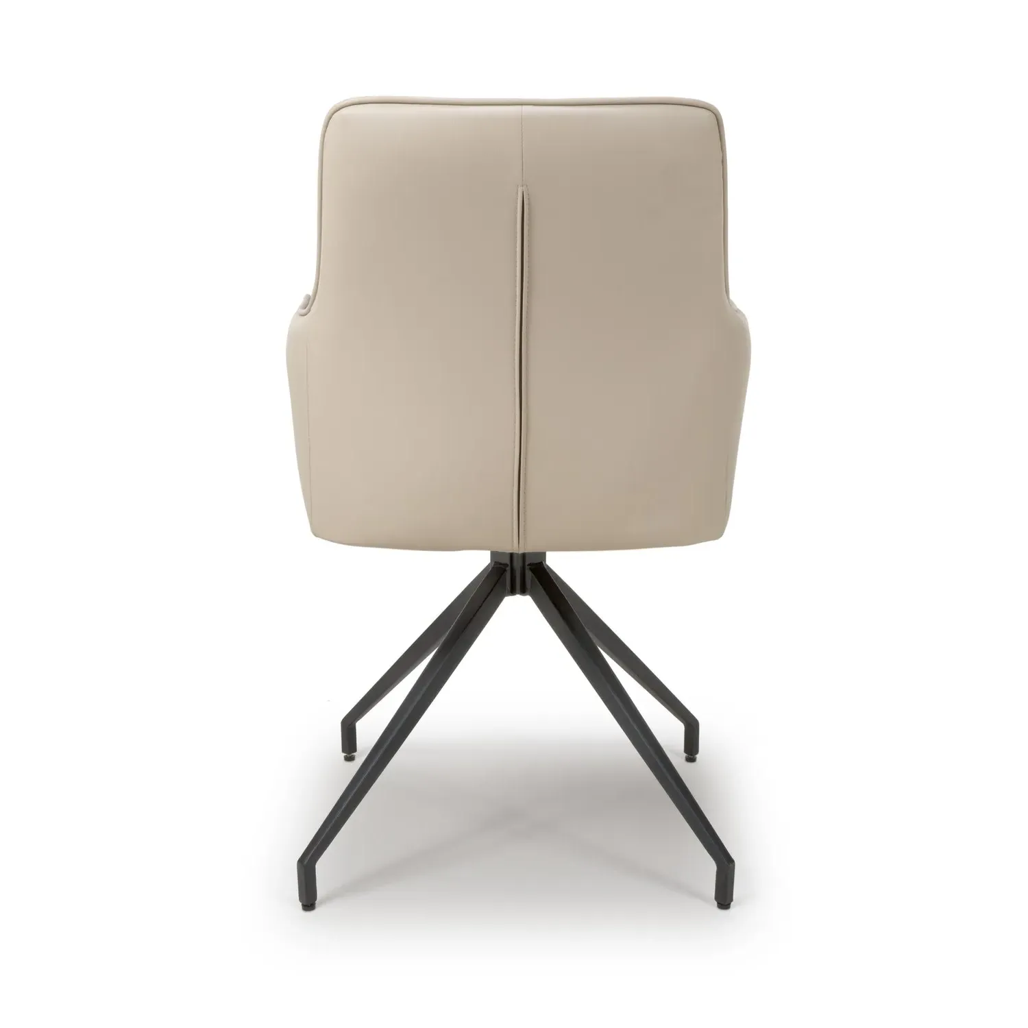 Set of 2 Swivel Dining Chairs - Taupe, Faux Leather