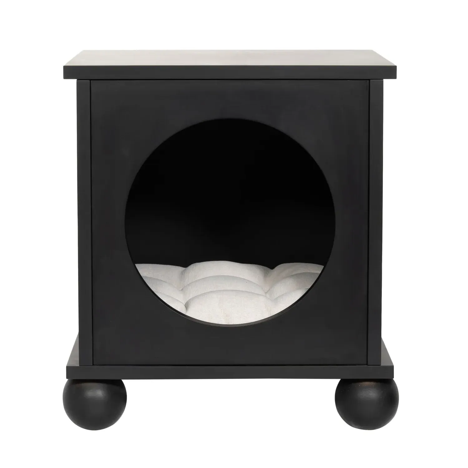 Cat House Side Table with Cushion - Black, Wood image