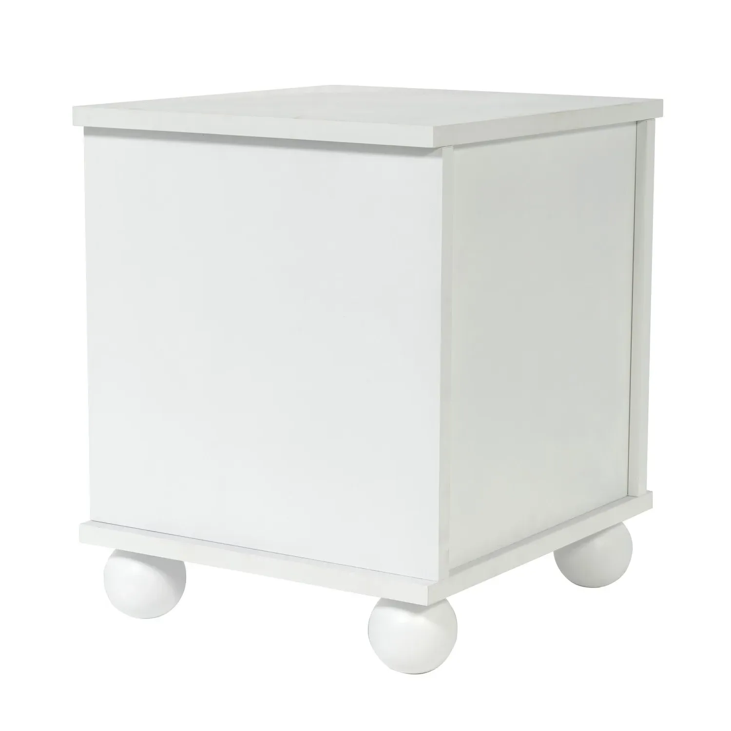Cat House Side Table with Cushion - White, Wood