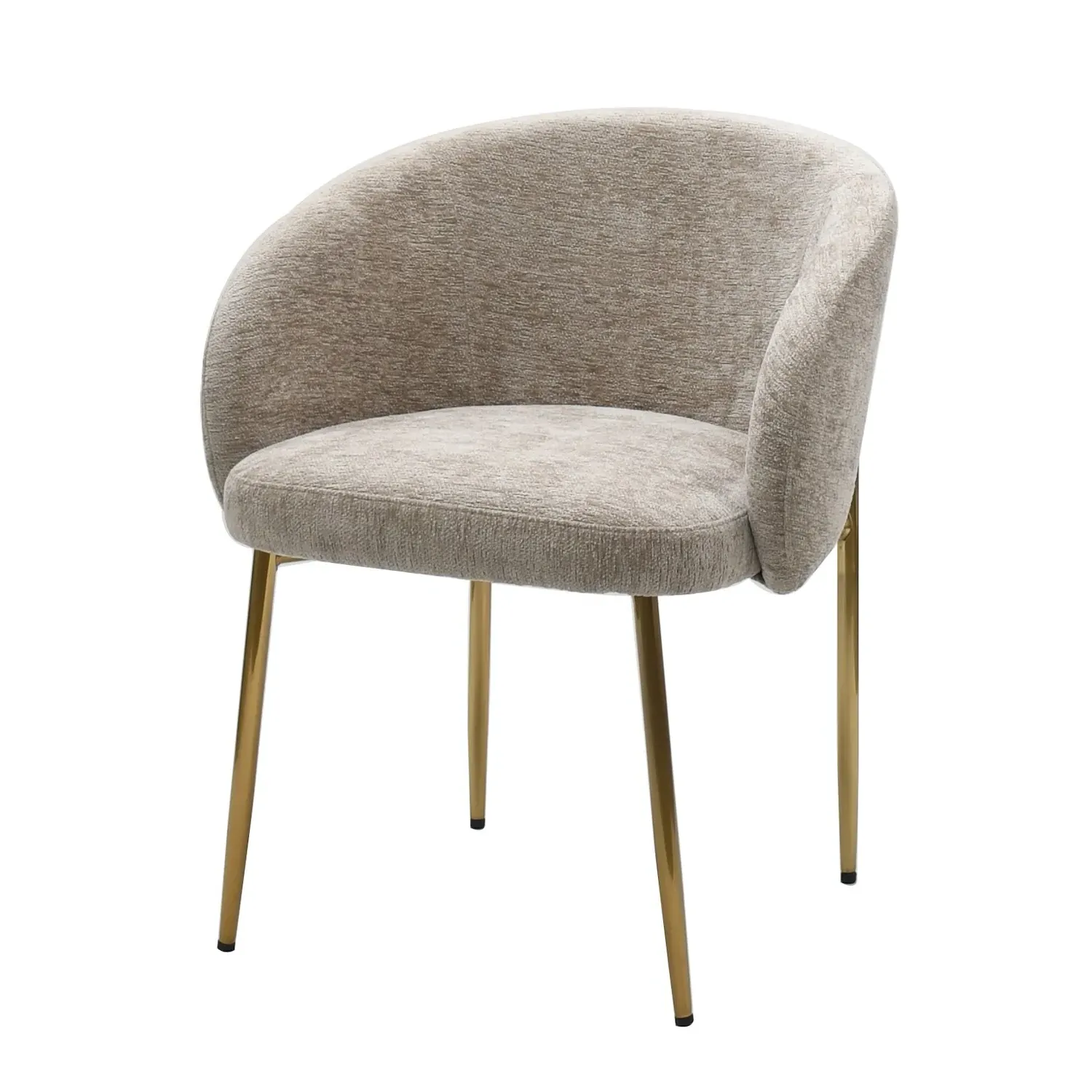 Set of 2 Dining Chairs with Brass Legs - Mink