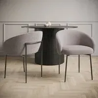 Set of 2 Dining Chairs with Curved Back - Taupe