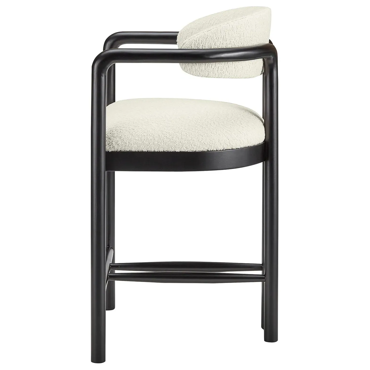 Kitchen Stool with Armrests - Cream, Fabric