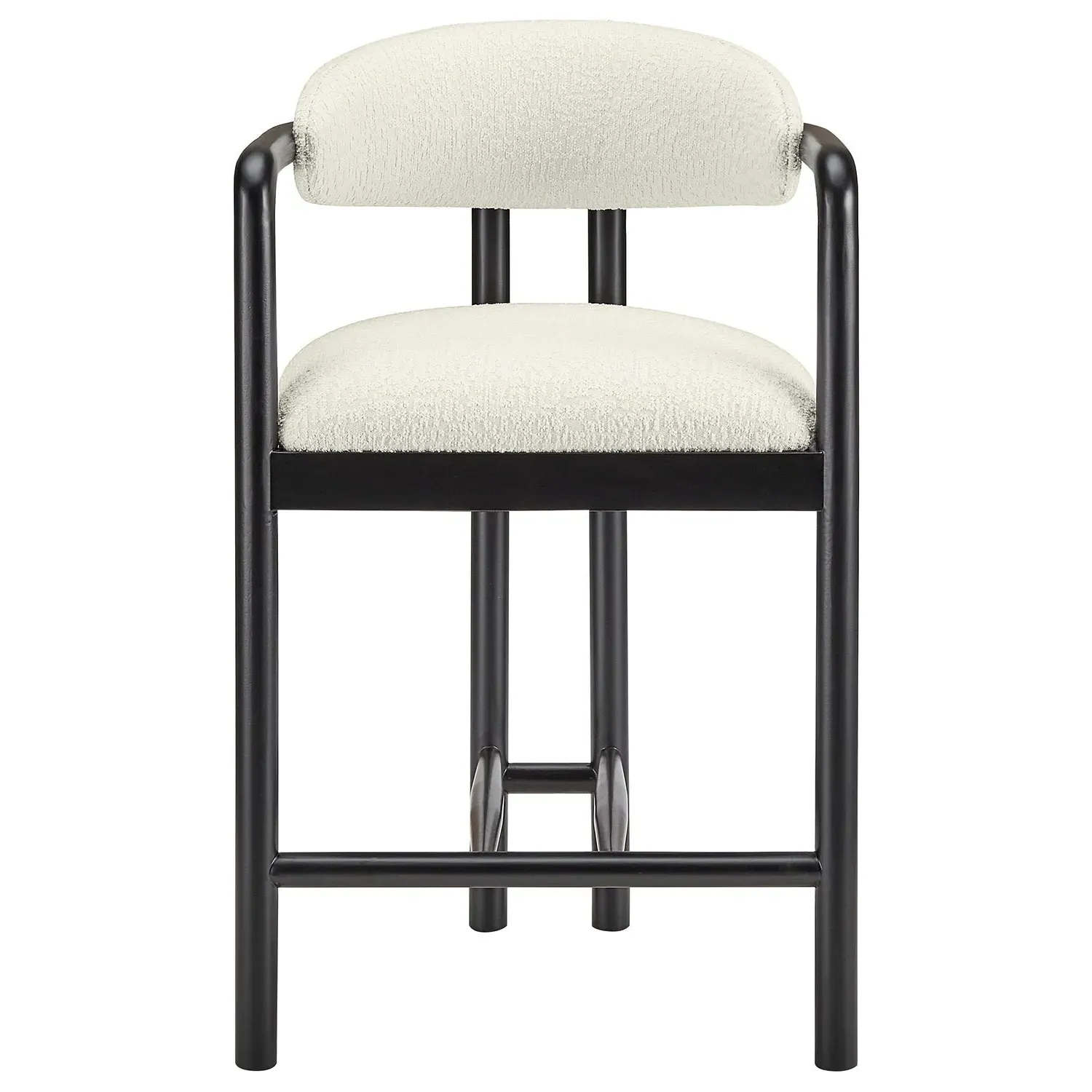 Set of 3 Counter Stools with Arms - Cream, Fabric