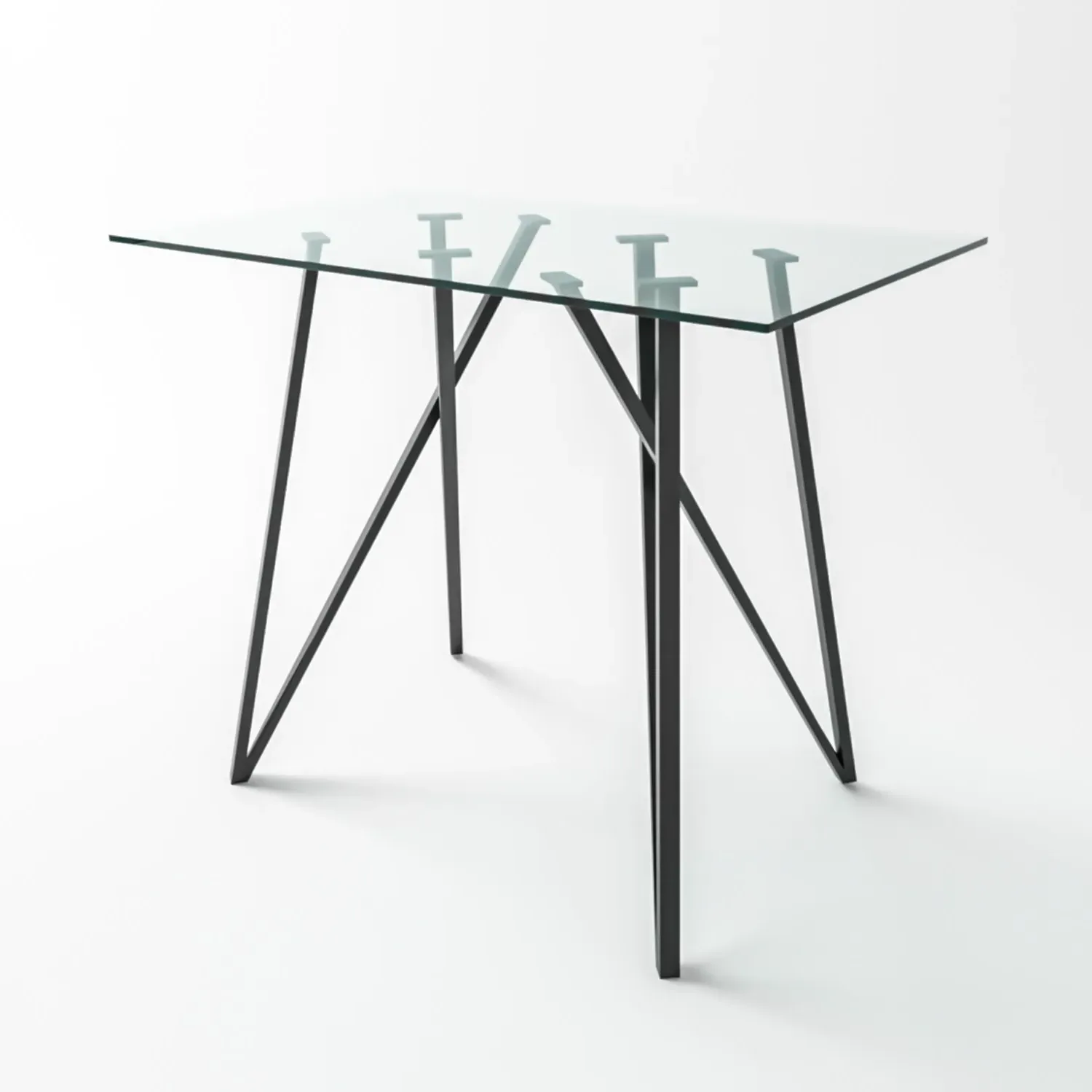 Small Bar Table with Metal Legs - Black, Glass