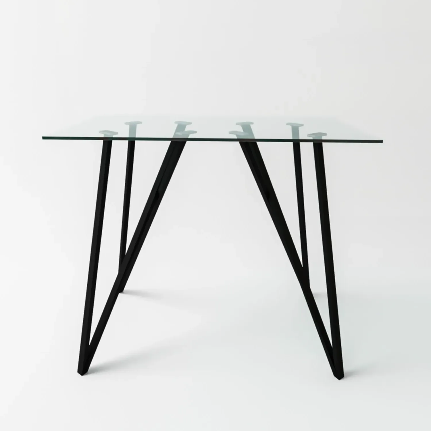 Small Bar Table with Metal Legs - Black, Glass