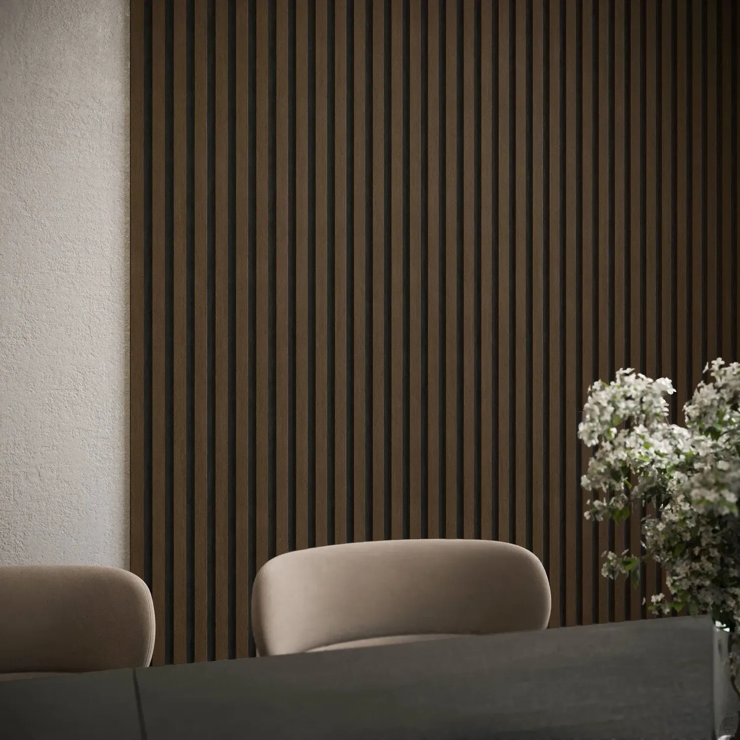 3-Pack Acoustic Wall Panels - Walnut, Wood Veneer