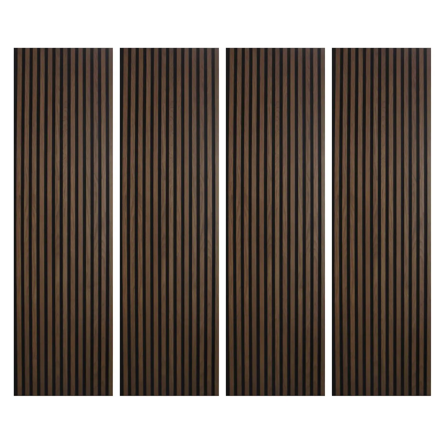 4-Pack Acoustic Wall Panels - Walnut, Wood Veneer