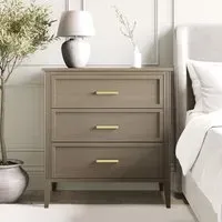 3-Drawer Chest with Fluted Details - Dark Wood
