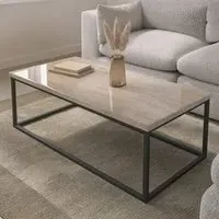 Rectangular Coffee Table - Beige, Travertine