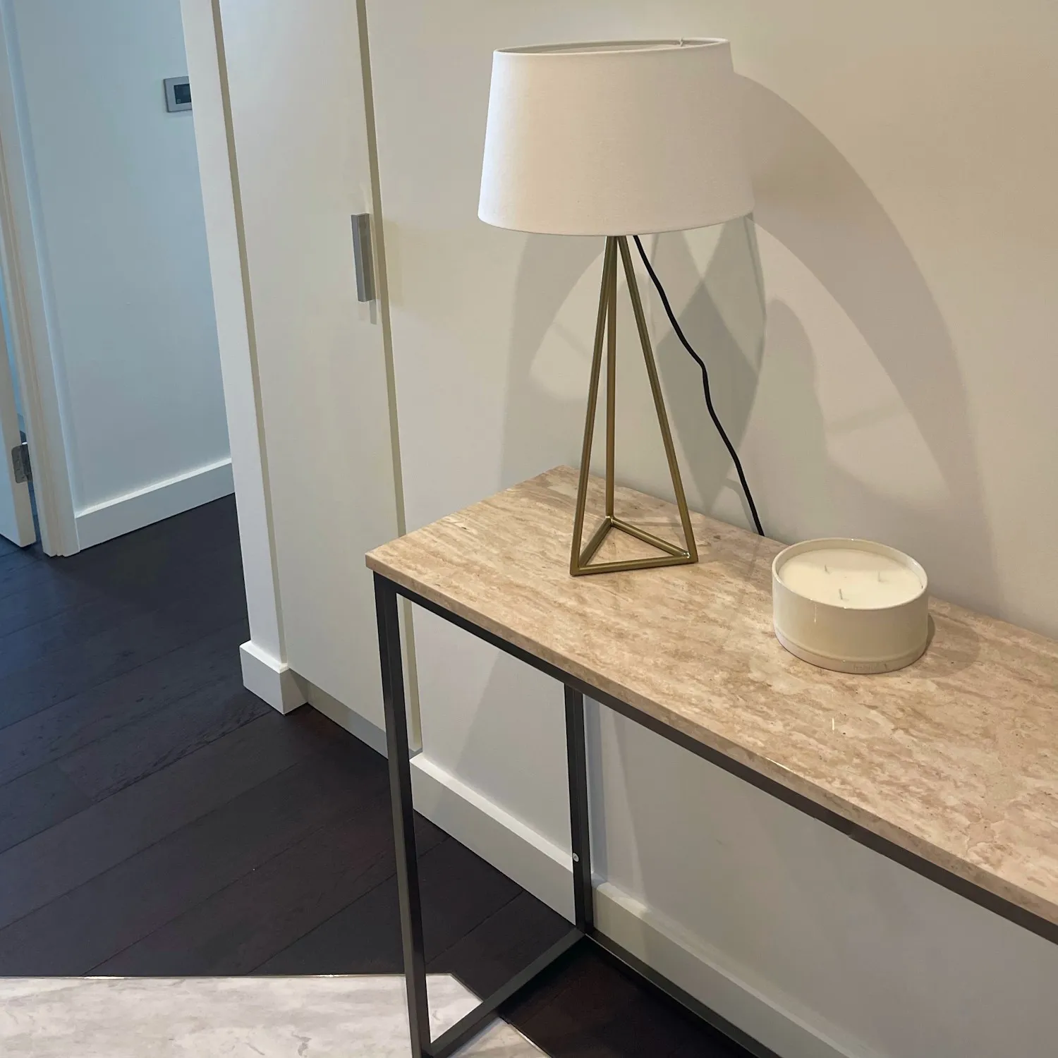 Rectangular Console Table - Beige, Travertine