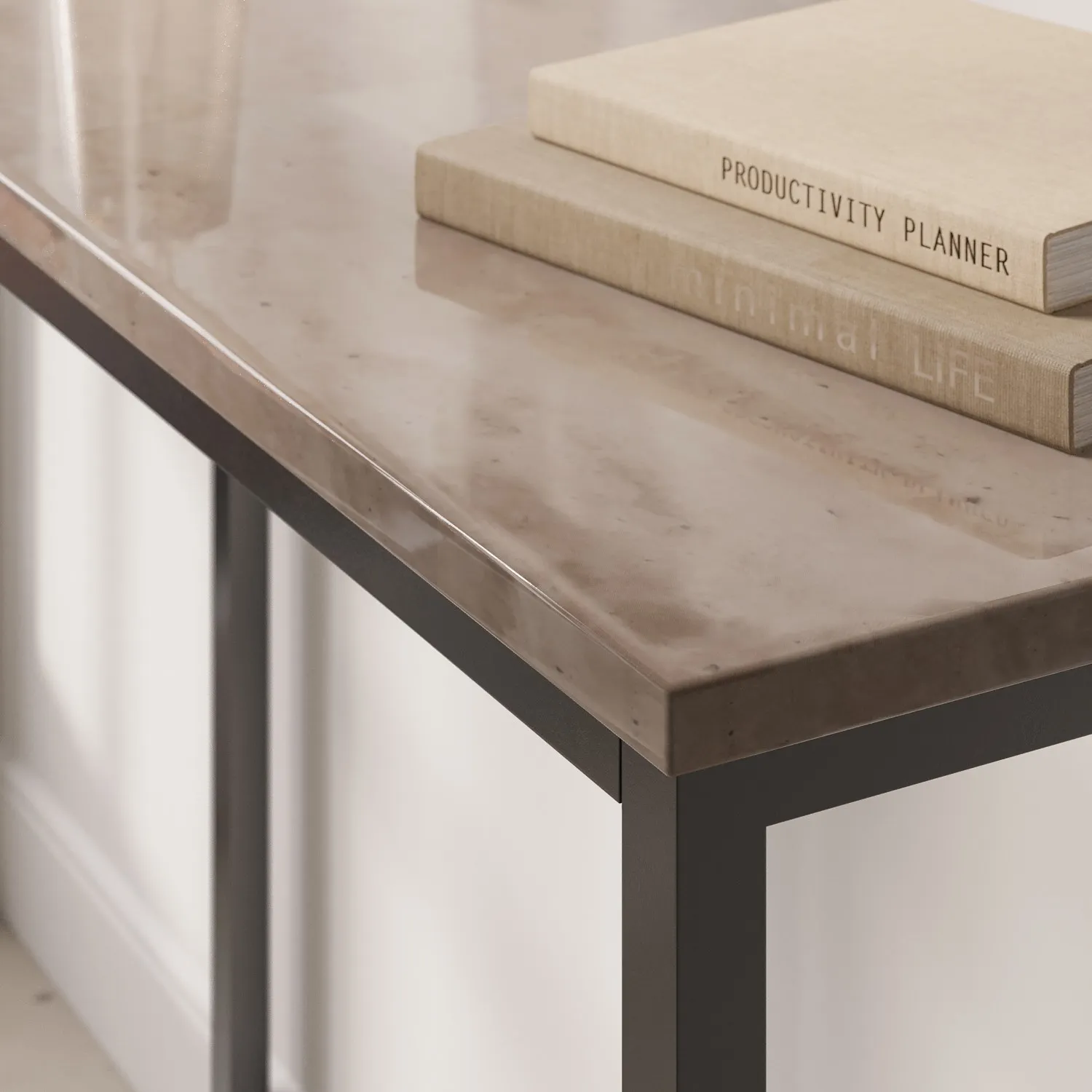 Rectangular Console Table - Beige, Travertine
