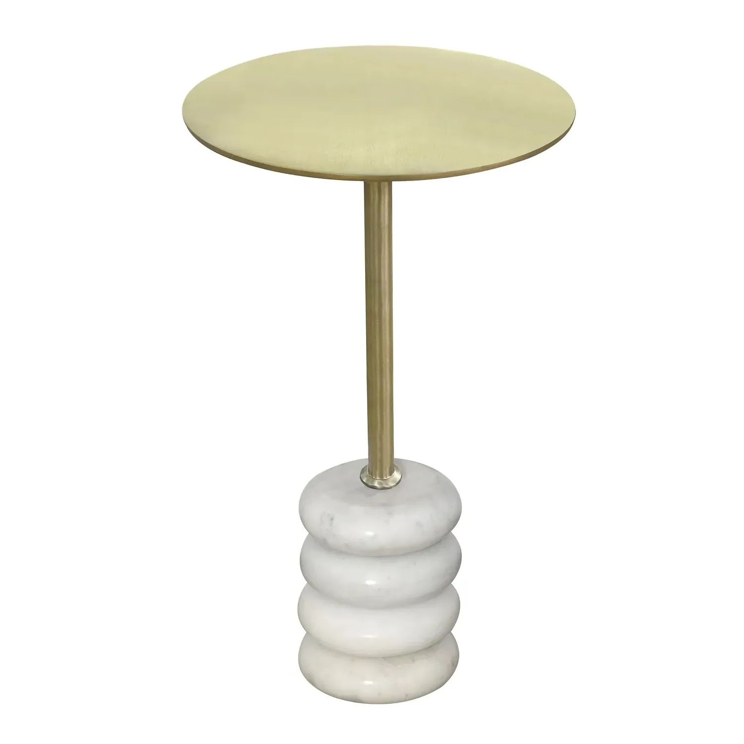 Round Side Table - Gold, Marble