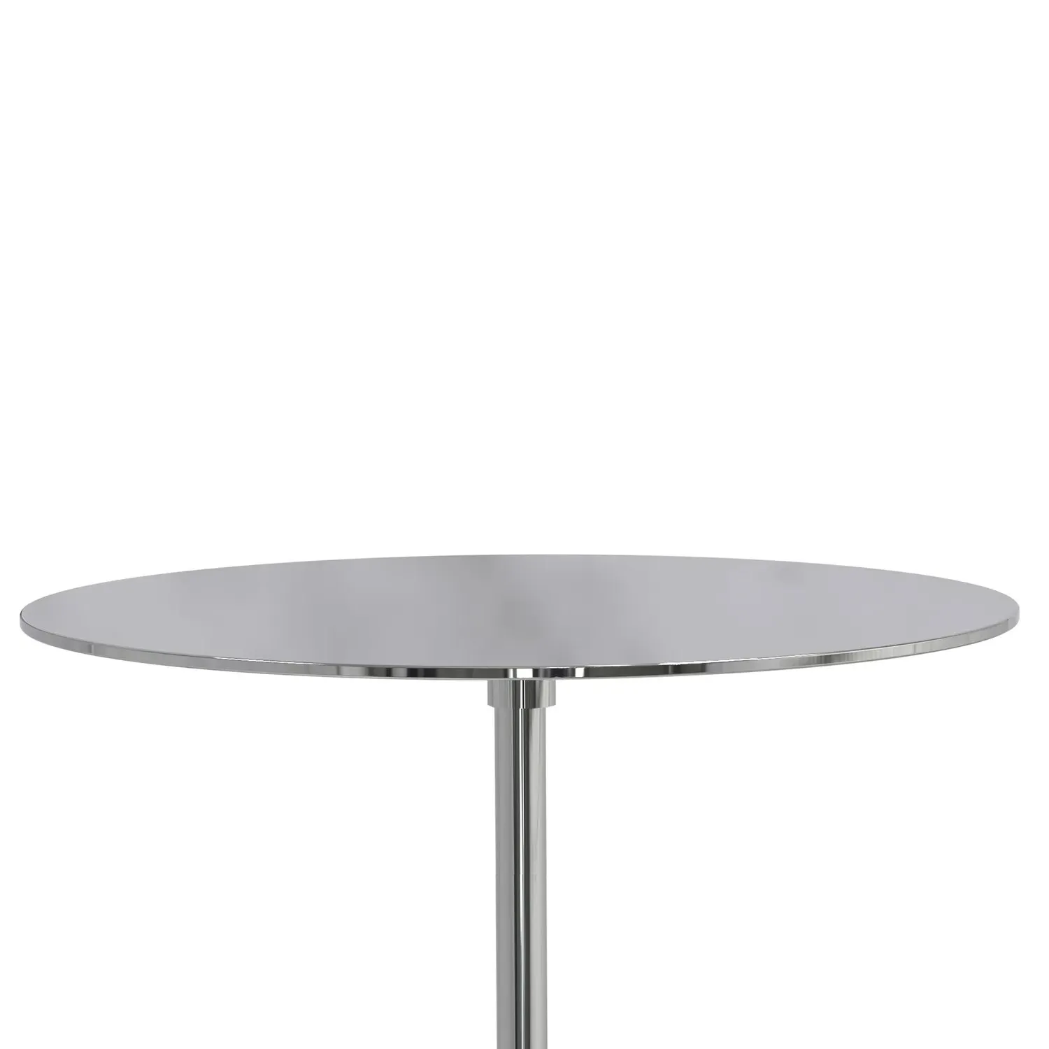Round Side Table - Silver, Chrome & Marble
