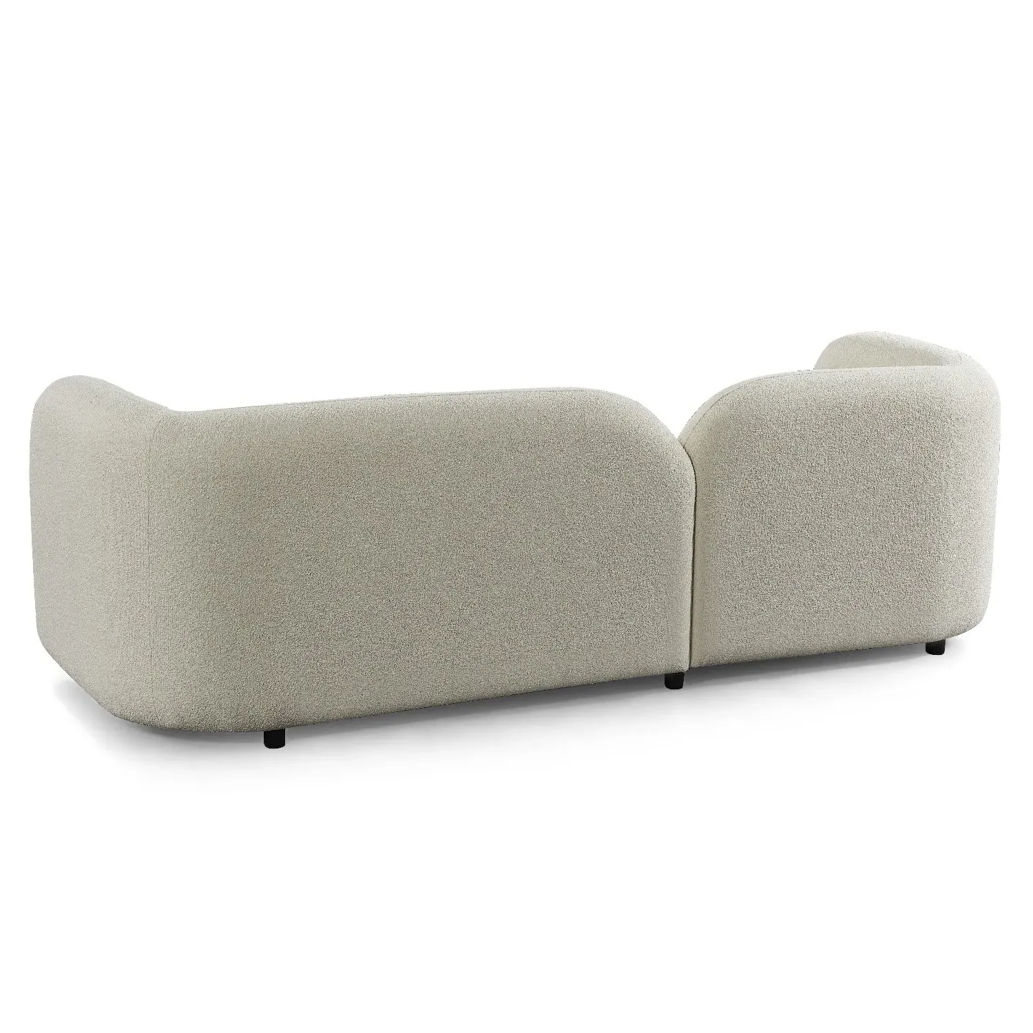 3-Seater Curved Sofa - Cream, Boucle