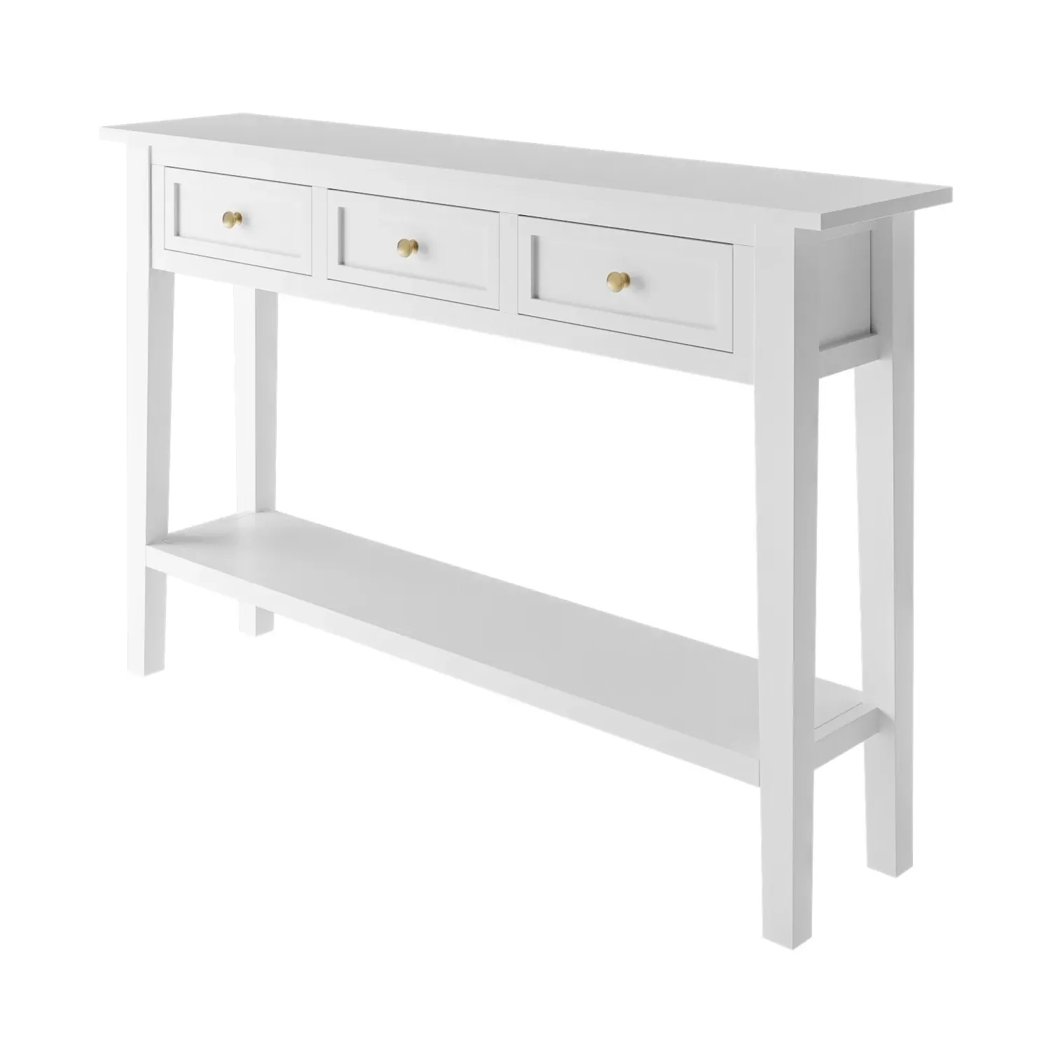 Large Console Table with Drawers - White, Wood