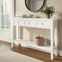 Large Console Table with Drawers - White, Wood