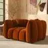 2-Seater Love Seat with Cushions - Orange, Velvet