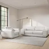 3-Seater Sofa and Armchair Set - Cream, Boucle