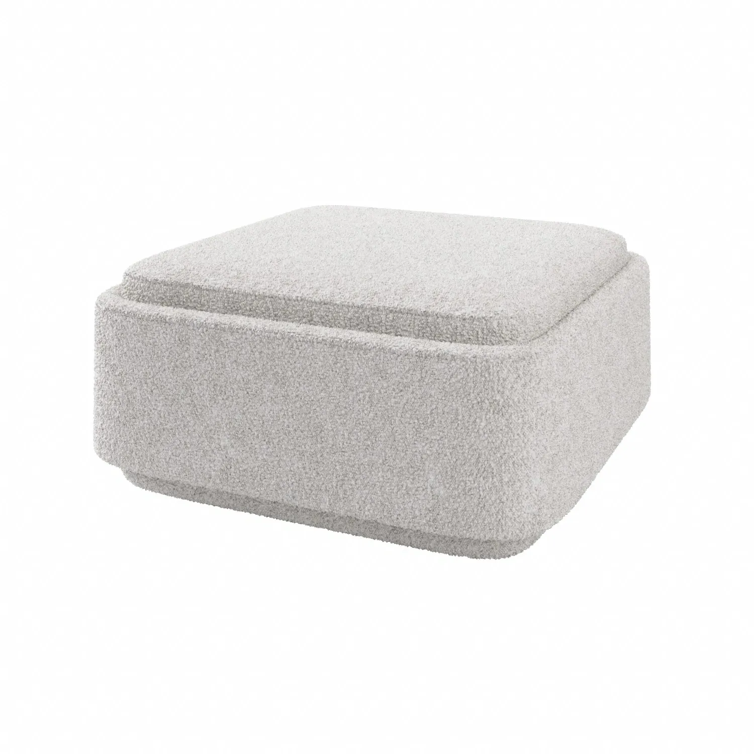 Large Storage Footstool - Cream, Boucle