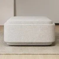 Large Storage Footstool - Cream, Boucle