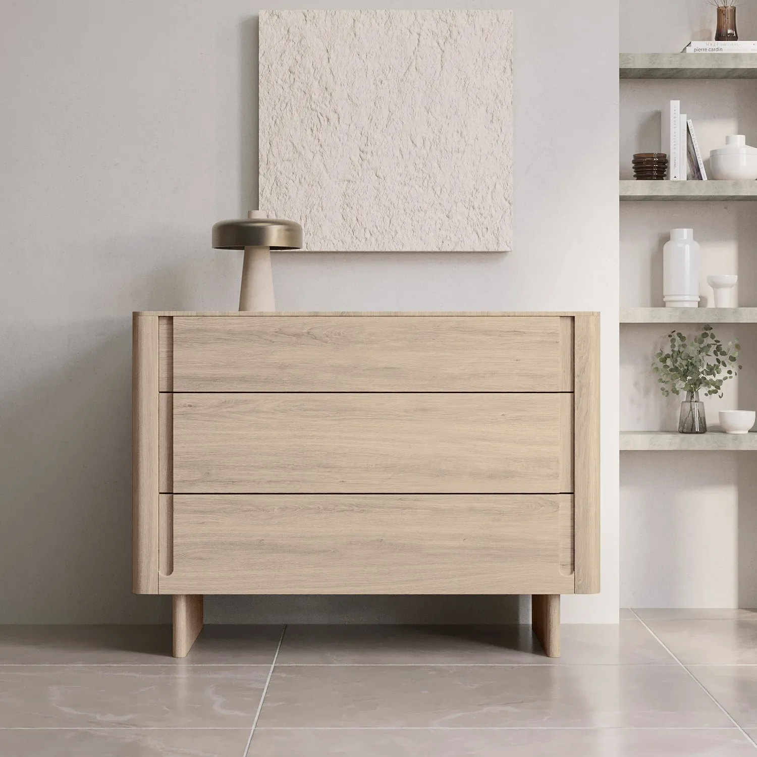 2-Piece Bedroom Set with Storage - Light Wood