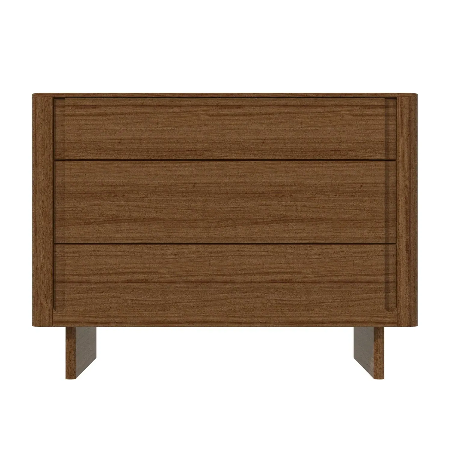 3-Drawer Chest with Handles - Dark Wood
