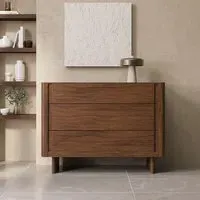 3-Drawer Chest with Handles - Dark Wood