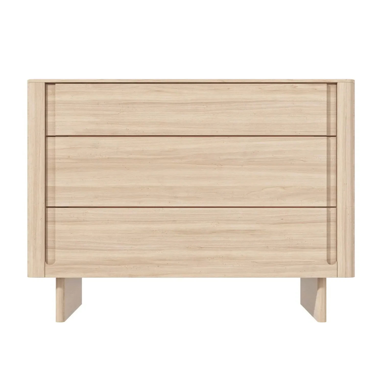 3-Drawer Chest with Handles - Light Wood