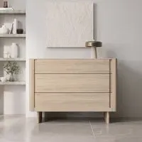 3-Drawer Chest with Handles - Light Wood