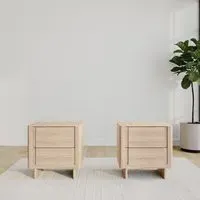 Pair of Bedside Tables - Light Wood