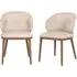 Set of 2 Dining Chairs with Ruched Back - Beige
