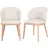 Set of 2 Dining Chairs with Ruched Back - Cream