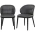Set of 2 Dining Chairs with Ruched Back - Grey