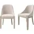 Set of 2 Curved Dining Chairs - Beige, Fabric