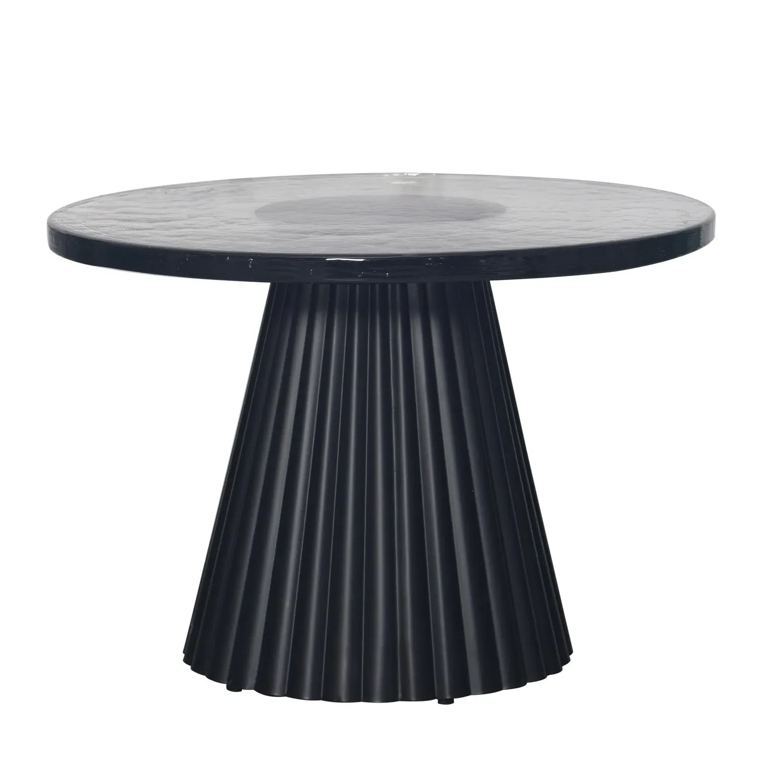 Round Coffee Table - Black, Cast Glass