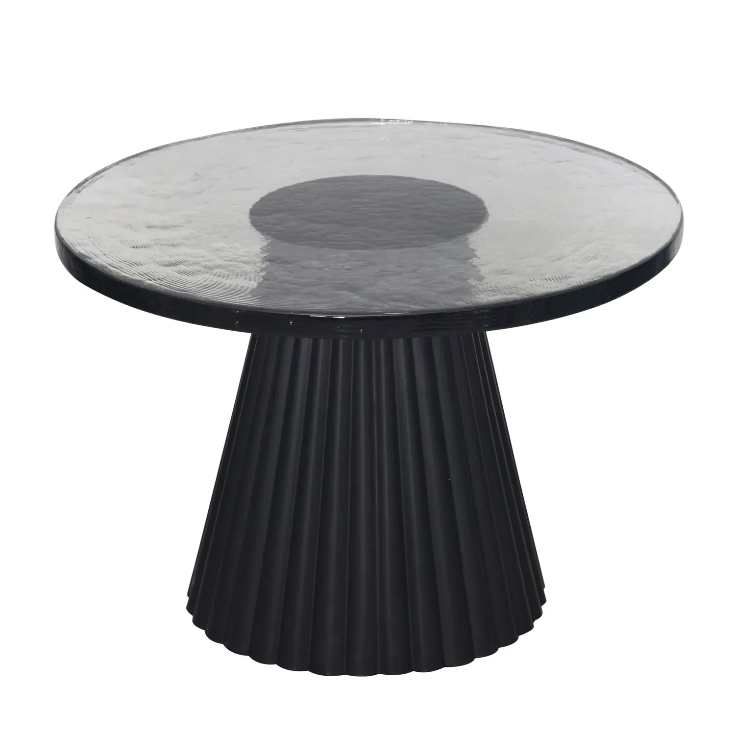 Round Nest of 2 Tables - Black, Cast Glass