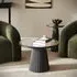 Round Nest of 2 Tables - Black, Cast Glass