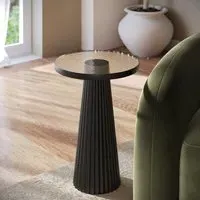 Round Side Table - Black, Cast Glass
