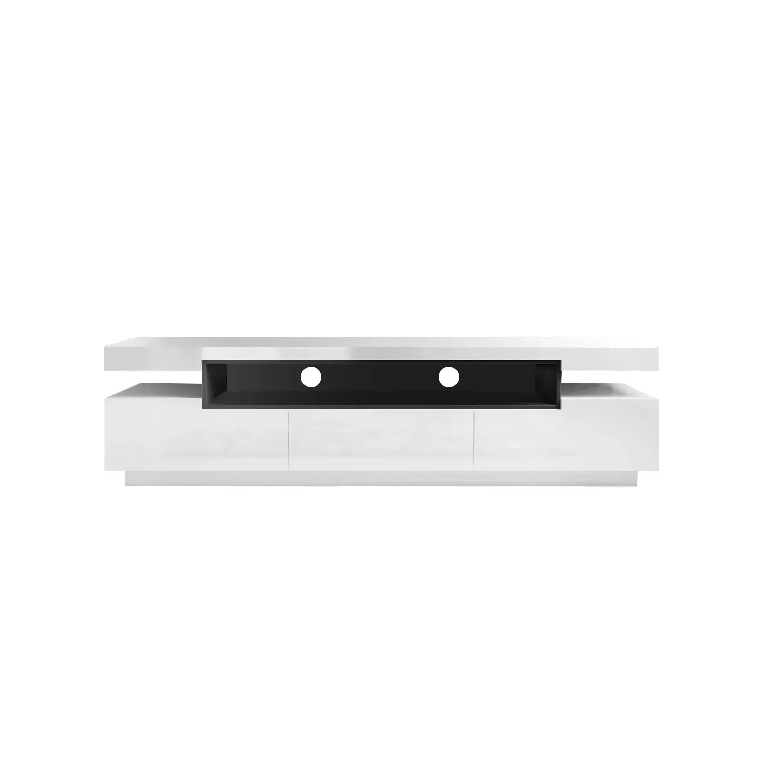 Large TV Stand with Storage - White, High Gloss