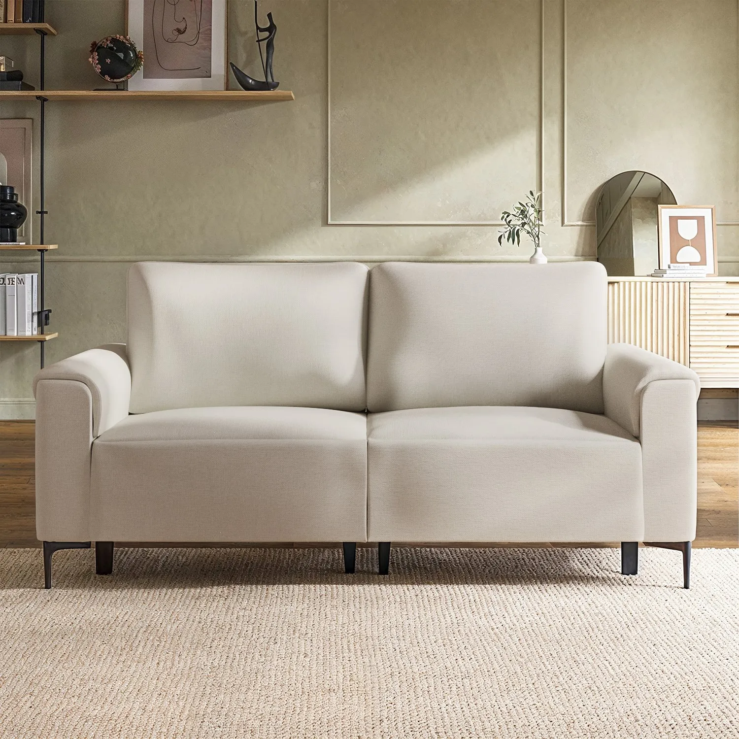 3-Seater Electric Recliner Sofa - Beige, Fabric