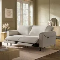 3-Seater Electric Recliner Sofa - Beige, Fabric
