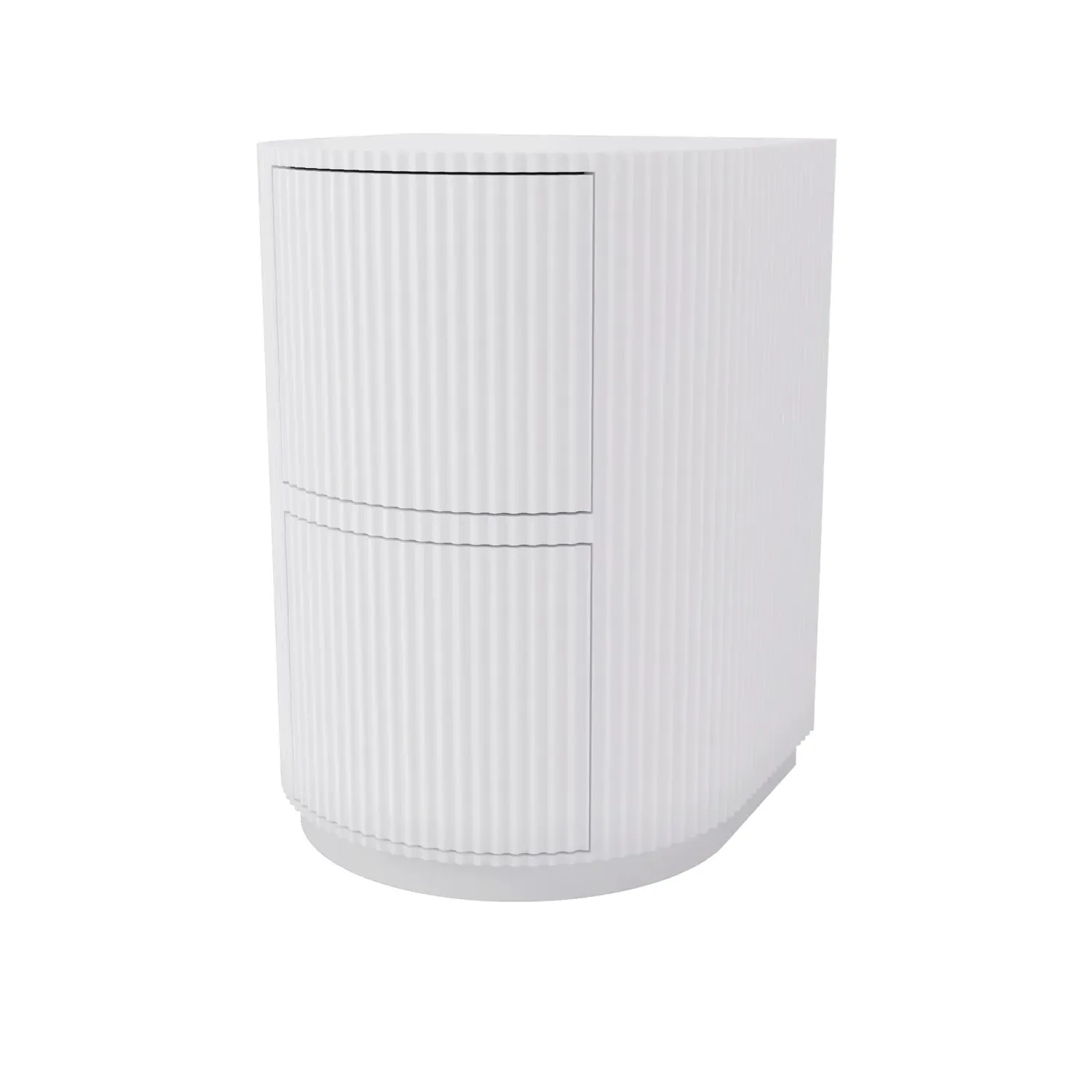 2-Drawer Filing Cabinet Ribbed - White, MDF
