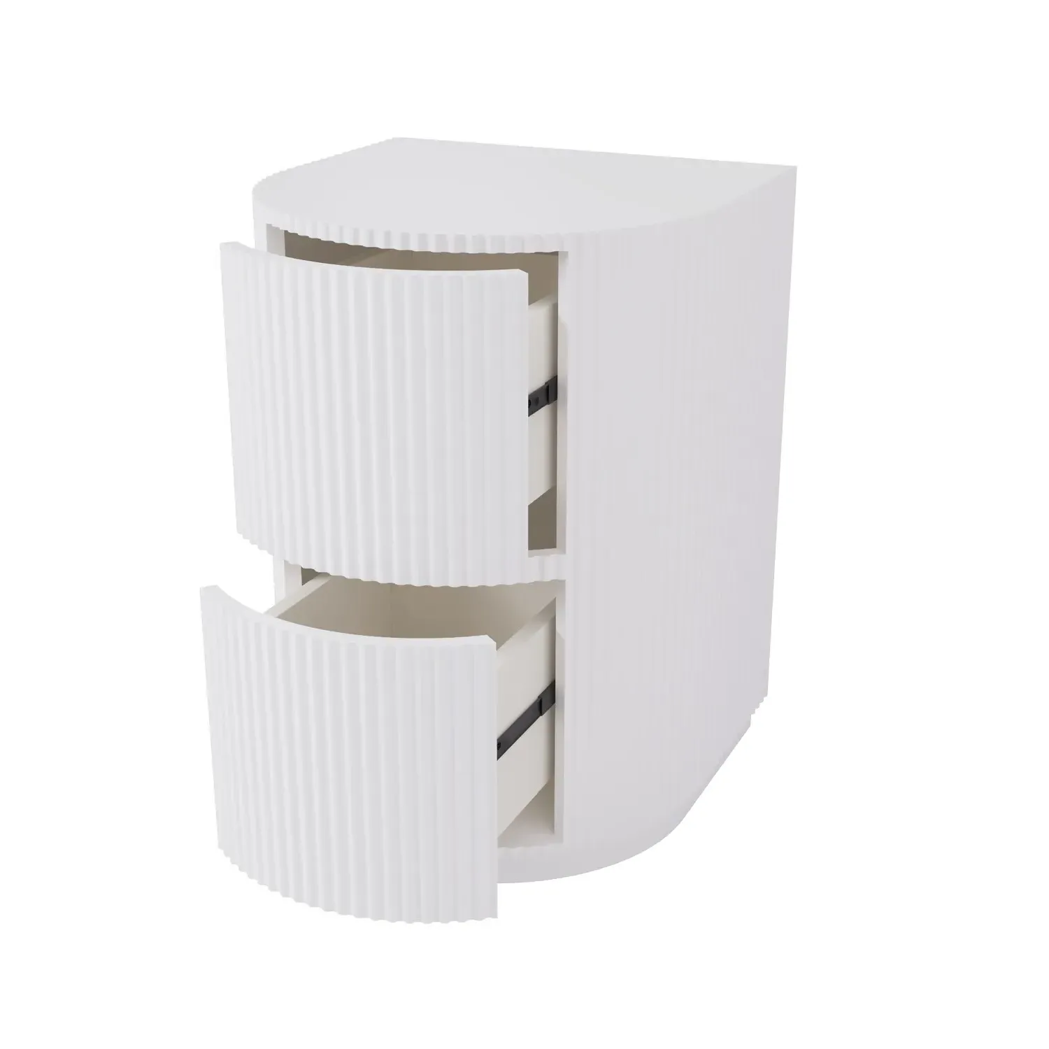 2-Drawer Filing Cabinet Ribbed - White, MDF