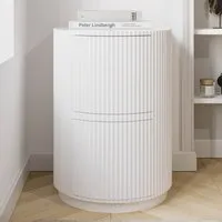 2-Drawer Filing Cabinet Ribbed - White, MDF