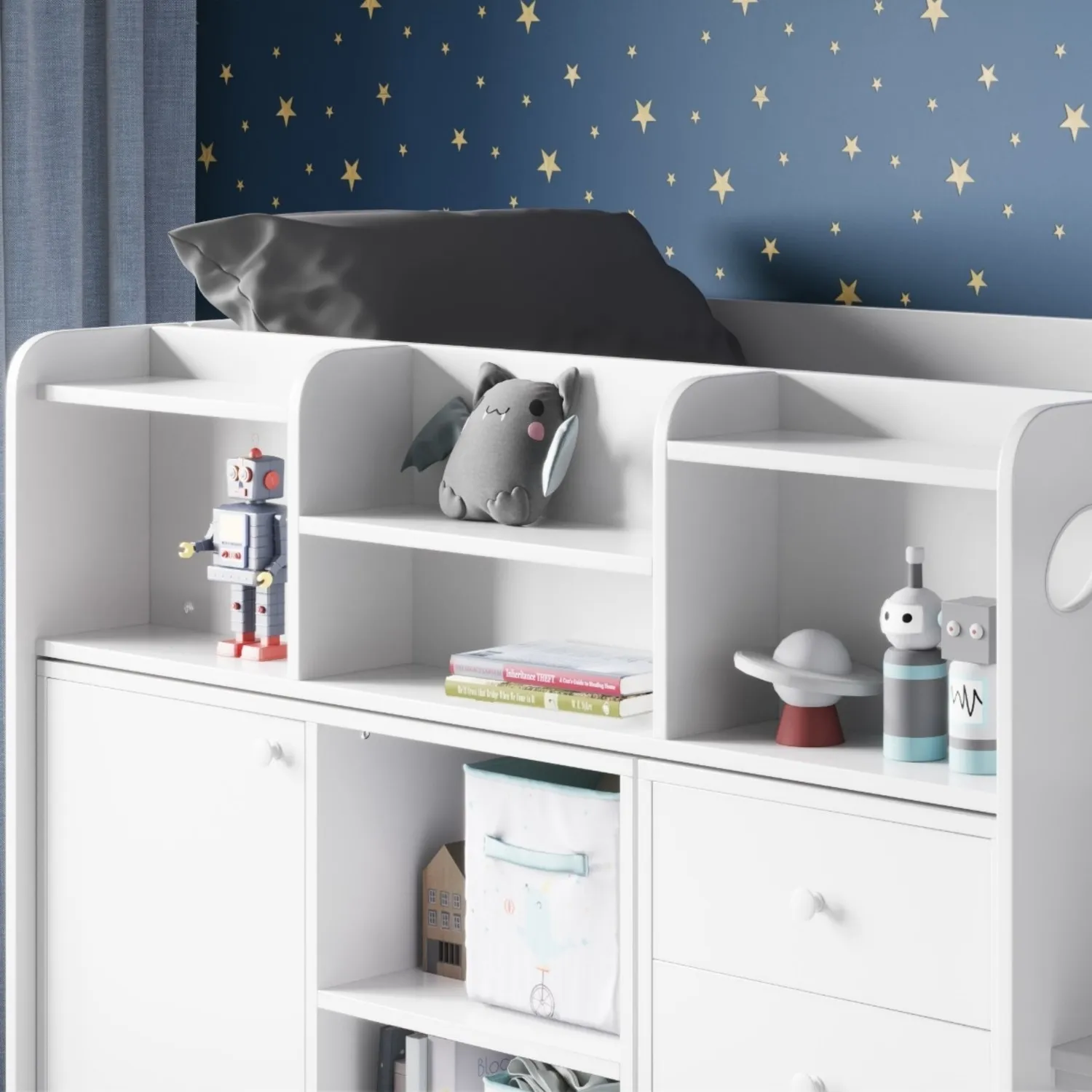 Junior High Sleeper with Wardrobe - White