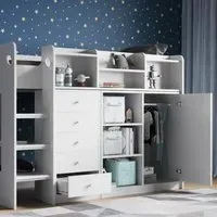 Junior High Sleeper with Wardrobe - White