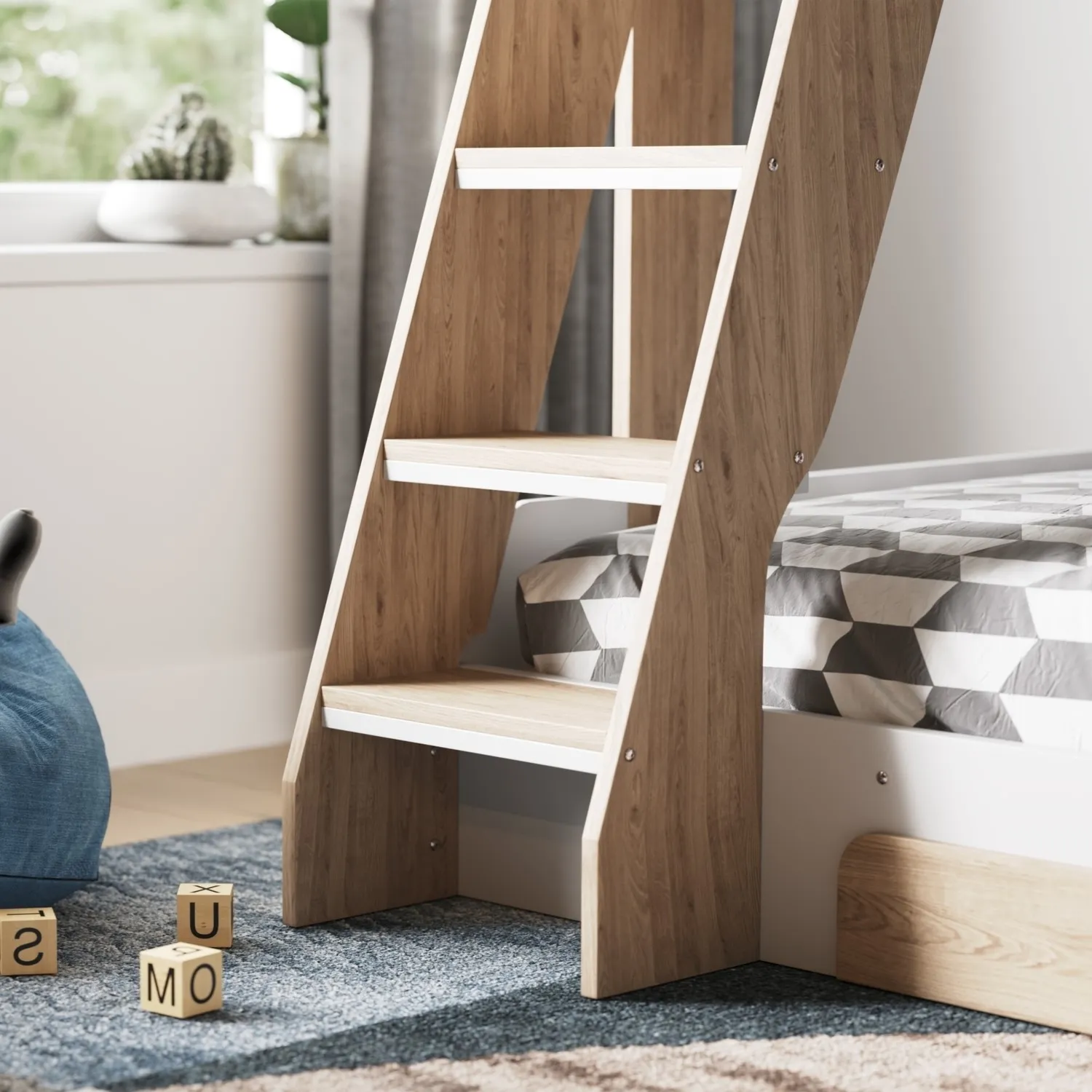 Triple Sleeper Bunk Bed with Storage - Brown, Wood