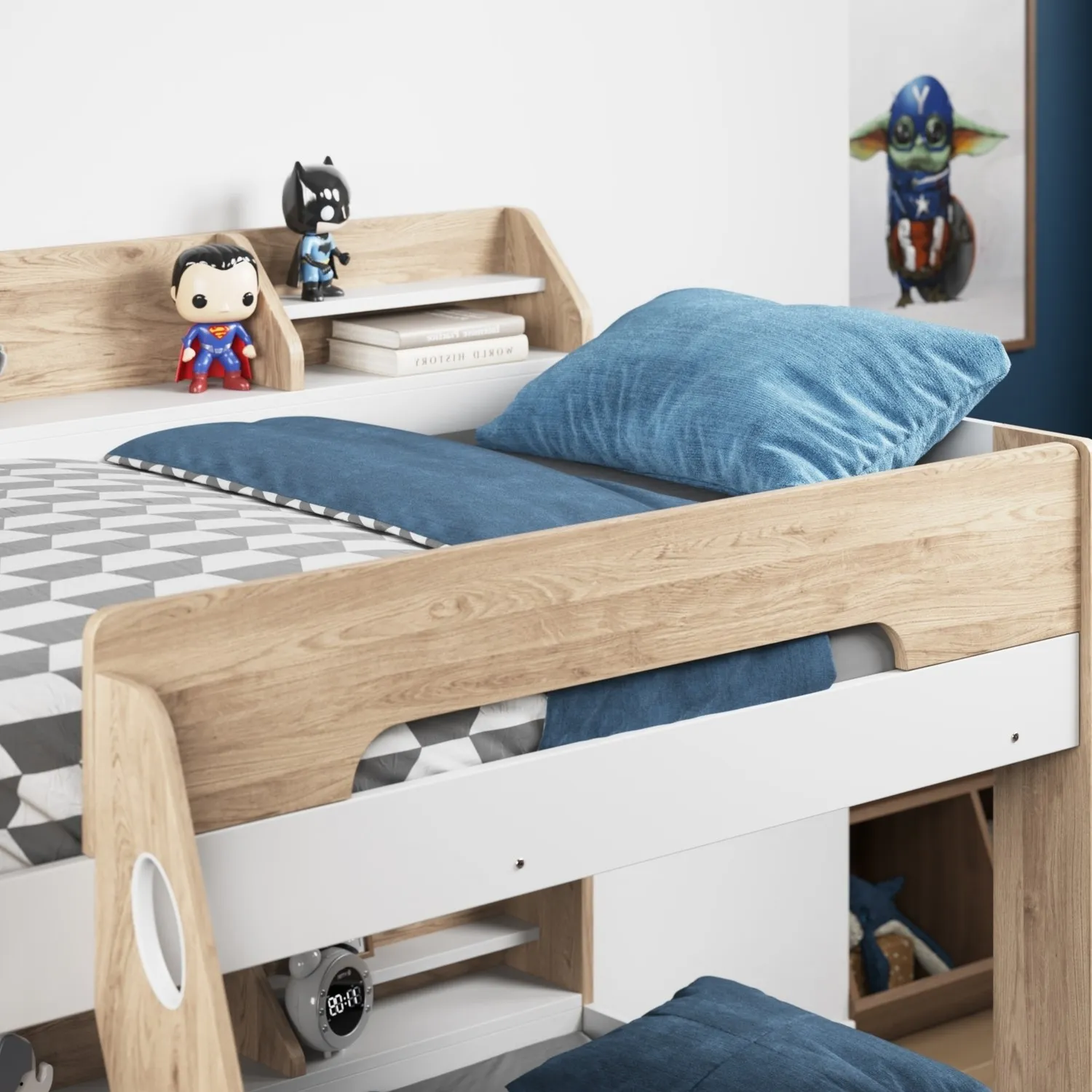 Triple Sleeper Bunk Bed with Storage - Brown, Wood