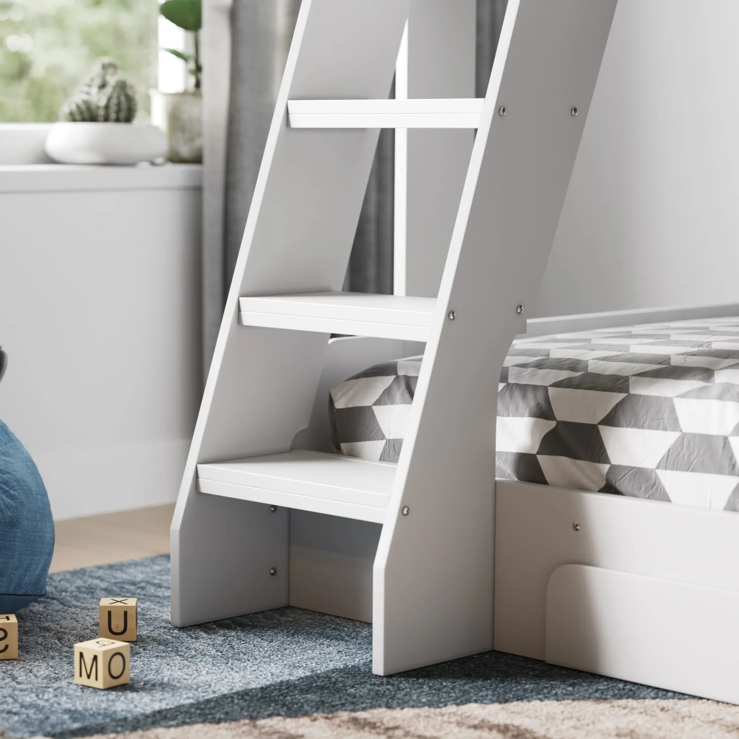 Triple Sleeper Bunk Bed with Storage - White, Wood